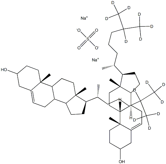 Cholesterol-25,26,26,26,27,27,27-D7 Sodium Sulfate Struktur