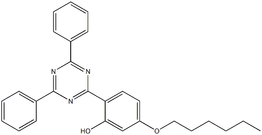 2-(4,6-diphenyl-1,3,5-triazin-2-yl)-5-hexyloxy-phenol Struktur