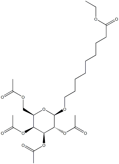 (8-Ethoxycarbonyloctyl)-2,3,4,6-tetra-O-acetyl-b-D-galactopyranoside Struktur