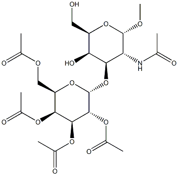 Methyl2-acetamido-3-O-(2,3,4,6-tetra-O-acetyl-a-D-galactopyranosyl)-2-deoxy-a-D-galactopyranoside Struktur