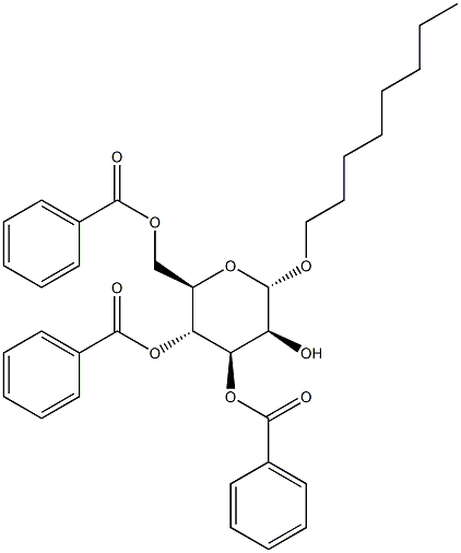 Octyl3,4,6-tri-O-benzoyl-a-D-mannopyranoside Struktur