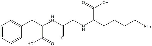 N-(1-carboxy-5-aminopentyl)glycylphenylalanine Struktur