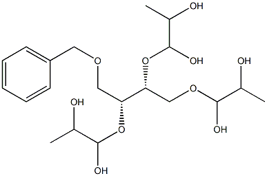 1-O-benzyl-2,3,4-tri-O-lactosylthreitol Struktur