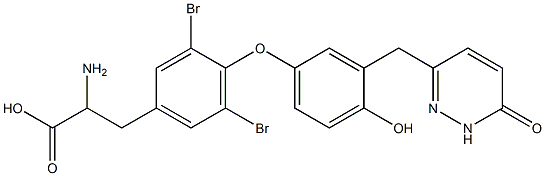 2-amino-3-(3,5-dibromo-4-(4-hydroxy-3-(6-oxo-1,6-dihydro-pyridazin-3-ylmethyl)-phenoxyl)-phenyl)-propionic acid Struktur