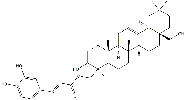 3,23,28-trihydroxy-12-oleanene 23-caffeate Struktur