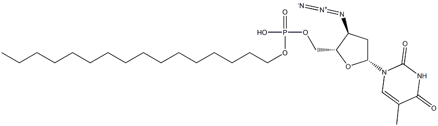 3'-azido-3'-deoxythymidine 5'-(O-hexadecyl)phosphate Struktur