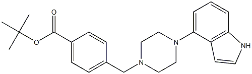 4-[4-(1H-Indol-4-yl)-piperazin-1-ylmethyl]-benzoic acid tert-butyl ester Struktur