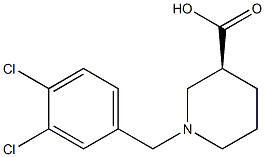 (3S)-1-(3,4-dichlorobenzyl)piperidine-3-carboxylic acid Struktur