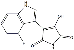 3-(4-fluoro-1H-indol-3-yl)-4-hydroxy-1H-pyrrole-2,5-dione Struktur