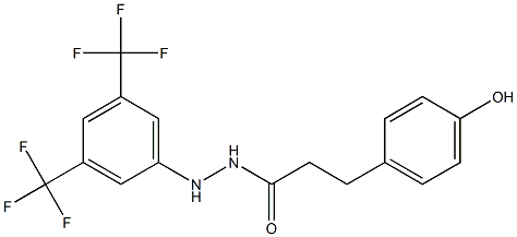 N1-[3,5-DI(TRIFLUOROMETHYL)PHENYL]-2-[3-(4-HYDROXYPHENYL)PROPANOYL]HYDRAZINE Struktur