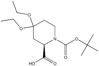 N-BOC-(2R)-4,4-DIETHOXYPIPERIDINE-2-CARBOXYLIC ACID Struktur