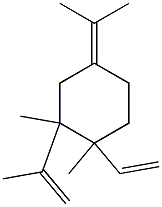 1-ethenyl-1,2-dimethyl-4-propan-2-ylidene-2-prop-1-en-2-yl-cyclohexane Struktur