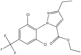 1-[2,6-DICHLORO-4-(TRIFLUOROMETHYL)PHENYL]-3-ETHYL-1H-PYRAZOLE-5-CARBOXYLICACIDETHYLESTER Struktur