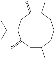 5,9-dimethyl-2-propan-2-yl-cyclodecane-1,4-dione Struktur