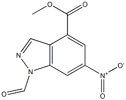 4-METHOXYCARBONYL-6-NITRO-(1H)INDAZOLE CARBOXYALDEHYDE Struktur