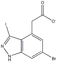 6-BROMO-3-IODOINDAZOLE-4-METHYL CARBOXYLATE Struktur