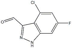 4-CHLORO-6-FLUOROINDAZOLE-3-CARBOXALDEHYDE Struktur