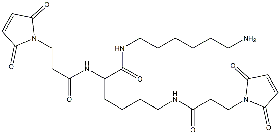 N,N-(6-(6-aminohexylamino)-6-oxohexane-1,5-diyl)bis(3-maleinimido-propanamide) Struktur