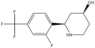 (2R,4S)-2-[2-FLUORO-4-(TRIFLUOROMETHYL)PHENYL]PIPERIDIN-4-OL Struktur