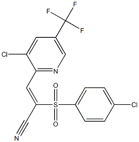 2-[(4-chlorophenyl)sulfonyl]-3-[3-chloro-5-(trifluoromethyl)-2-pyridyl]acrylonitrile Struktur