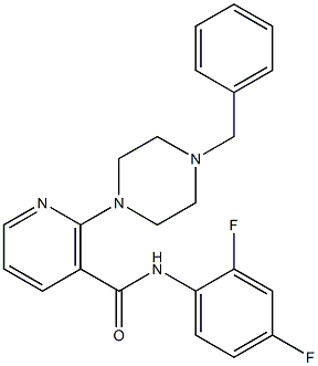 2-(4-benzylpiperazino)-N-(2,4-difluorophenyl)nicotinamide Struktur