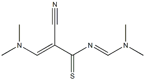 N1-[(dimethylamino)methylidene]-2-cyano-3-(dimethylamino)prop-2-enethioamide Struktur