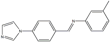 N-{(E)-[4-(1H-imidazol-1-yl)phenyl]methylidene}-3-methylaniline Struktur