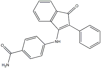 4-[(1-oxo-2-phenyl-1H-inden-3-yl)amino]benzenecarboxamide Struktur