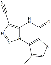 8-methyl-5-oxo-4,5-dihydrothieno[2,3-e][1,2,3]triazolo[1,5-a]pyrimidine-3-carbonitrile Struktur