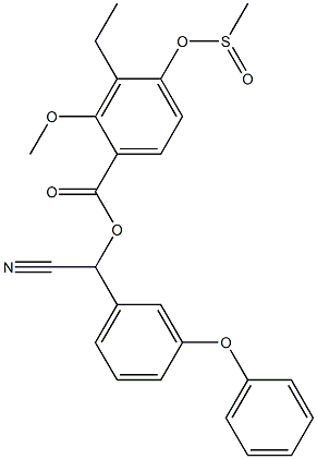 cyano(3-phenoxyphenyl)methyl 3-ethyl-2-methoxy-4-[(methylsulfinyl)oxy]benzenecarboxylate Struktur