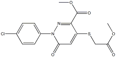 methyl 1-(4-chlorophenyl)-4-[(2-methoxy-2-oxoethyl)sulfanyl]-6-oxo-1,6-dihydro-3-pyridazinecarboxylate Struktur