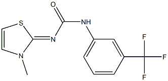 N-[3-methyl-1,3-thiazol-2(3H)-yliden]-N'-[3-(trifluoromethyl)phenyl]urea Struktur