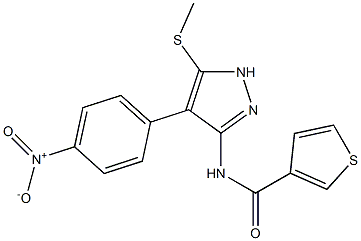 N3-[5-(methylthio)-4-(4-nitrophenyl)-1H-pyrazol-3-yl]thiophene-3-carboxamide Struktur