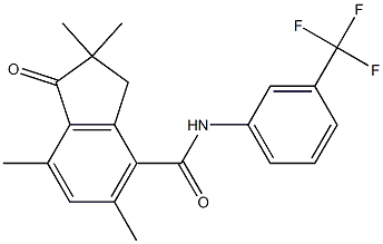 N4-[3-(trifluoromethyl)phenyl]-2,2,5,7-tetramethyl-1-oxoindane-4-carboxamide Struktur