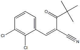 (Z)-3-(2,3-dichlorophenyl)-2-(2,2-dimethylpropanoyl)-2-propenenitrile Struktur