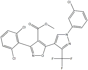 methyl 5-[1-(3-chlorophenyl)-3-(trifluoromethyl)-1H-pyrazol-4-yl]-3-(2,6-dichlorophenyl)-4-isoxazolecarboxylate Struktur