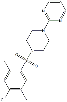 1-[(4-chloro-2,5-dimethylphenyl)sulfonyl]-4-pyrimidin-2-ylpiperazine Struktur