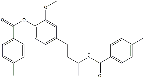 2-methoxy-4-{3-[(4-methylbenzoyl)amino]butyl}phenyl 4-methylbenzoate Struktur