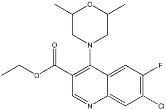 ethyl 7-chloro-4-(2,6-dimethylmorpholino)-6-fluoroquinoline-3-carboxylate Struktur