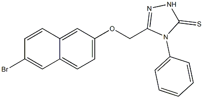 5-{[(6-bromo-2-naphthyl)oxy]methyl}-4-phenyl-2,4-dihydro-3H-1,2,4-triazole-3-thione Struktur