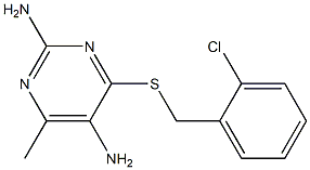 2-amino-4-[(2-chlorobenzyl)sulfanyl]-6-methyl-5-pyrimidinylamine Struktur