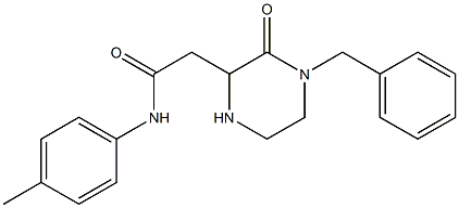 N1-(4-methylphenyl)-2-(4-benzyl-3-oxo-2-piperazinyl)acetamide Struktur