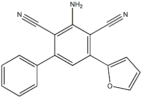 3-amino-5-(2-furyl)[1,1'-biphenyl]-2,4-dicarbonitrile Struktur