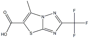 6-methyl-2-(trifluoromethyl)[1,2,4]triazolo[5,1-b][1,3]thiazole-5-carboxylic acid Struktur