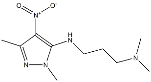 N1-(1,3-dimethyl-4-nitro-1H-pyrazol-5-yl)-N3,N3-dimethylpropane-1,3-diamine Struktur