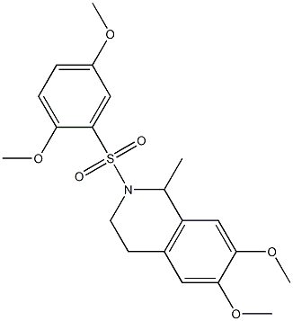 2-[(2,5-dimethoxyphenyl)sulfonyl]-6,7-dimethoxy-1-methyl-1,2,3,4-tetrahydroisoquinoline Struktur