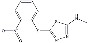 N2-methyl-5-[(3-nitro-2-pyridyl)thio]-1,3,4-thiadiazol-2-amine Struktur