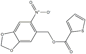 (6-nitro-1,3-benzodioxol-5-yl)methyl 2-thiophenecarboxylate Struktur