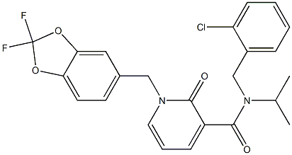 N-(2-chlorobenzyl)-1-[(2,2-difluoro-1,3-benzodioxol-5-yl)methyl]-N-isopropyl-2-oxo-1,2-dihydro-3-pyridinecarboxamide Struktur