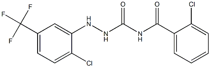 N1-(2-chlorobenzoyl)-2-[2-chloro-5-(trifluoromethyl)phenyl]hydrazine-1-carboxamide Struktur